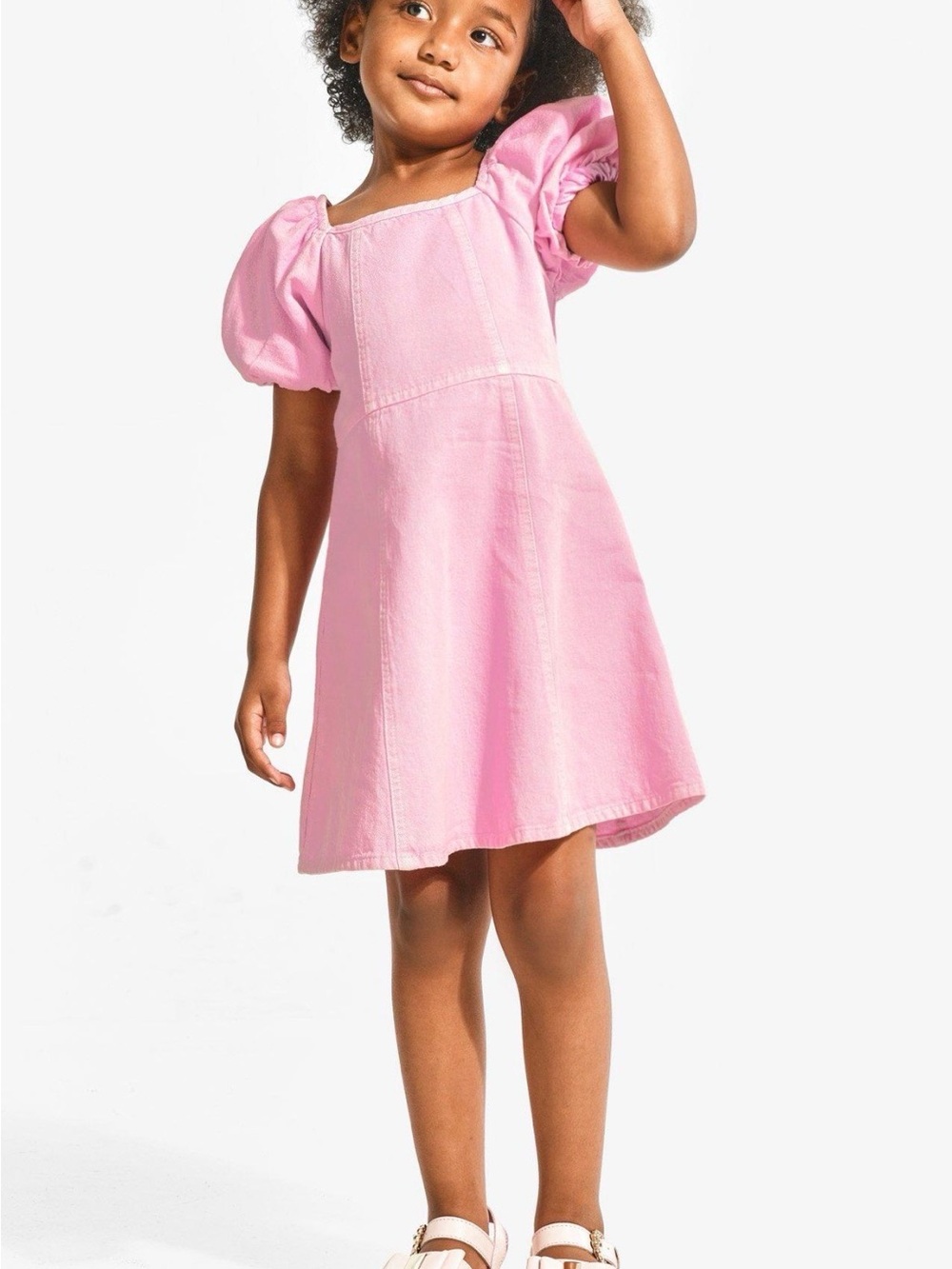Pink denim dress bin 6